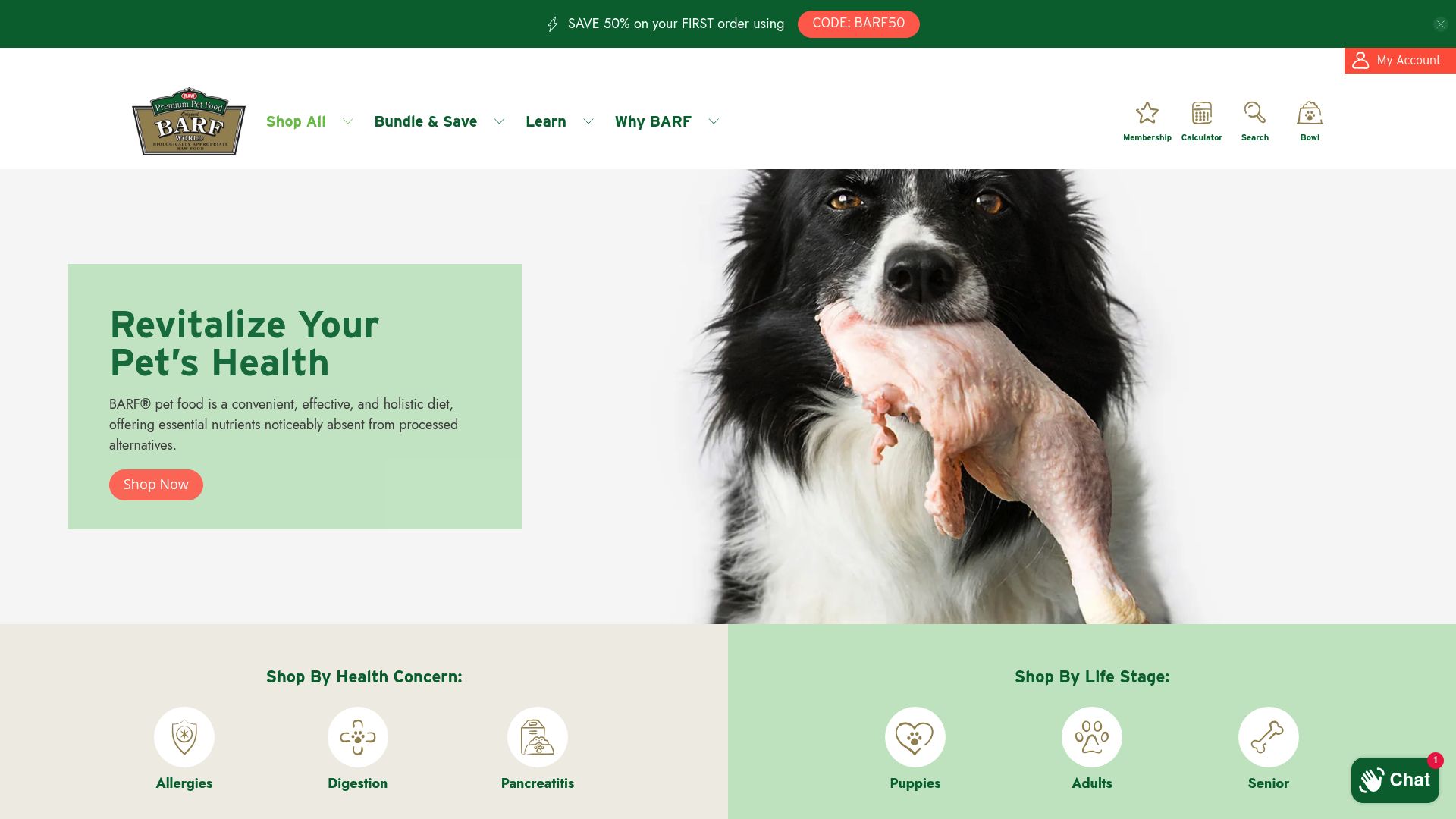 Screenshot of barfworld.com