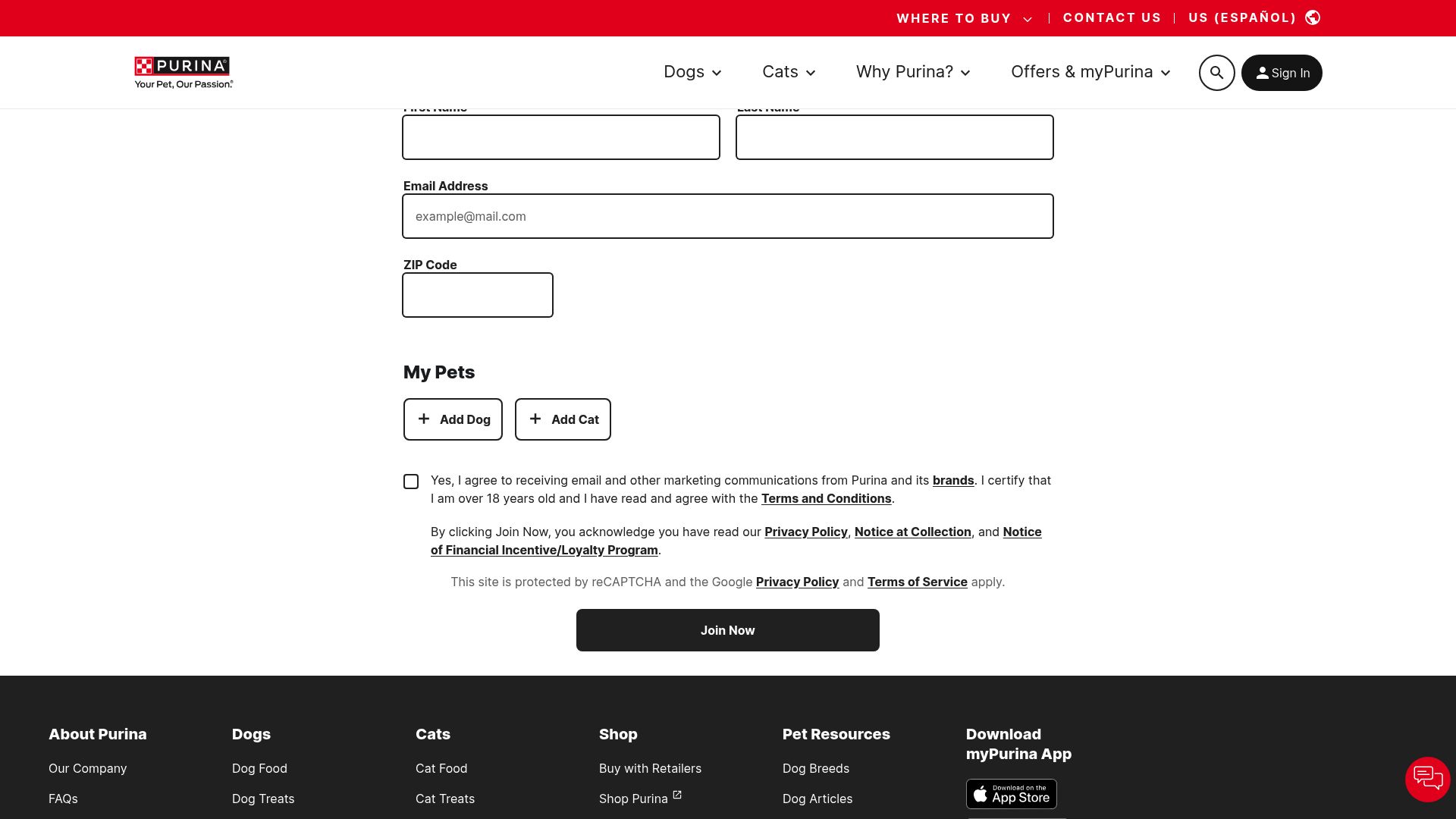 Screenshot of www.proplan.com