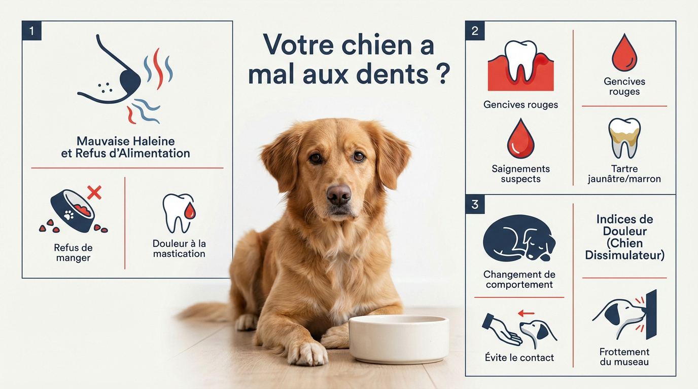 Symptômes d'une maladie dentaire canine