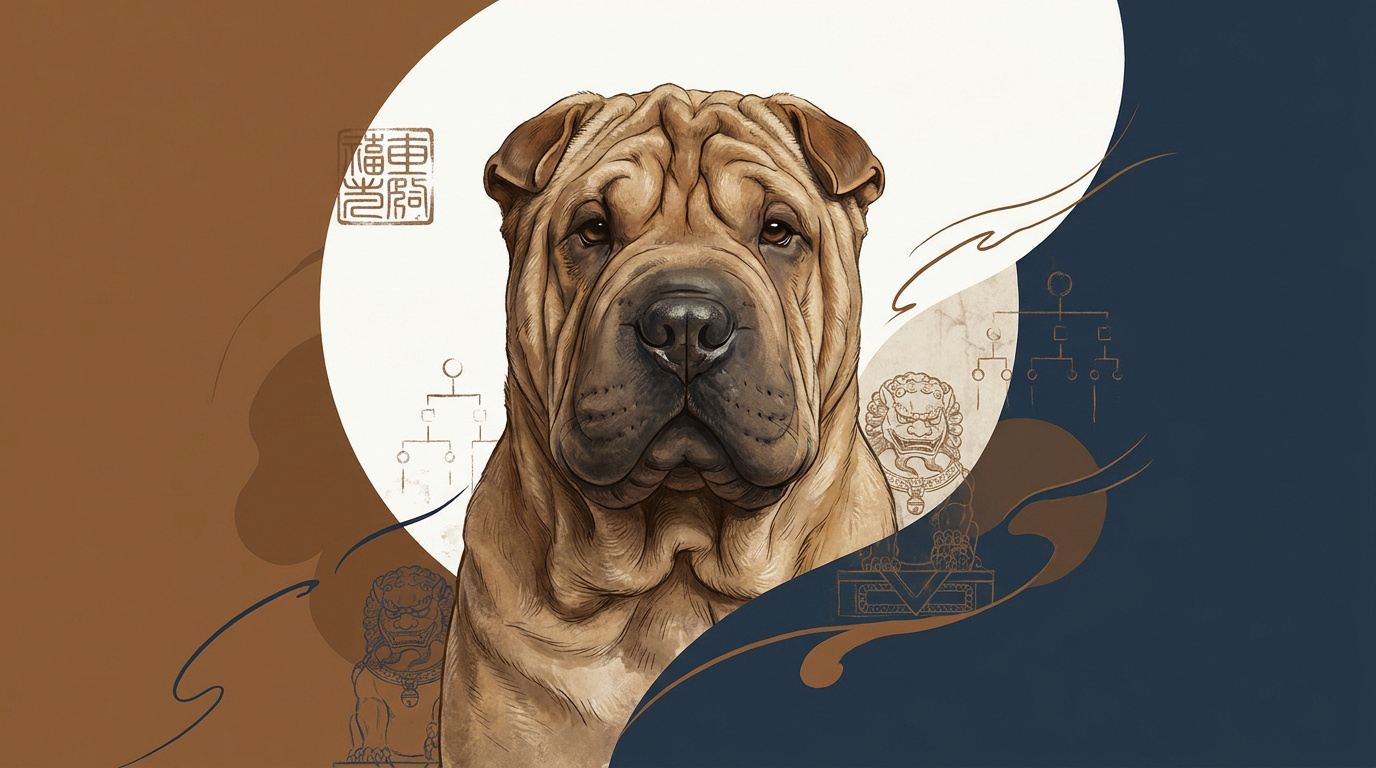 Chien Shar Pei adulte montrant ses plis caractéristiques et son allure de gardien loyal
