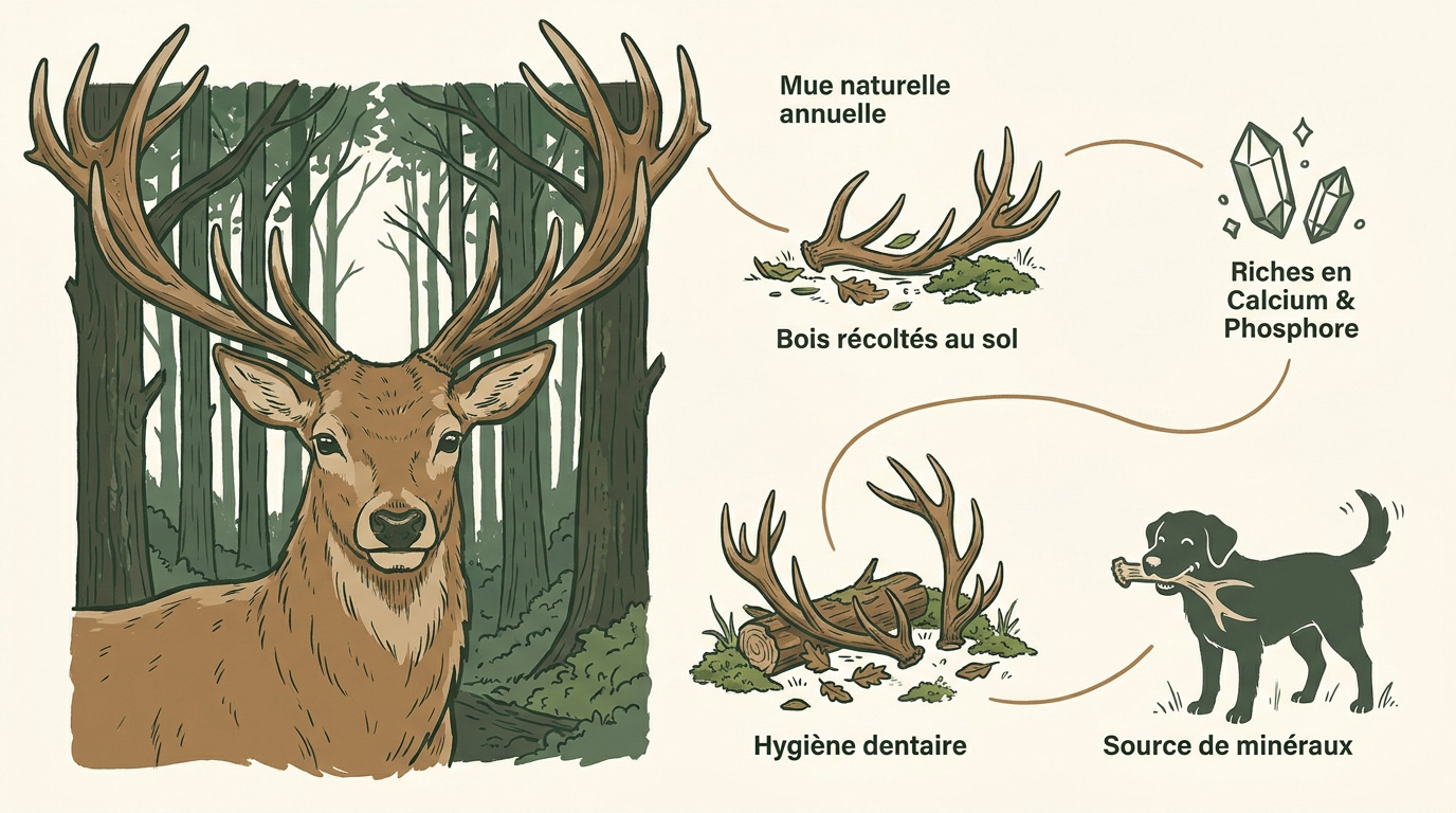 Cycle de vie et mue naturelle des bois de cerf